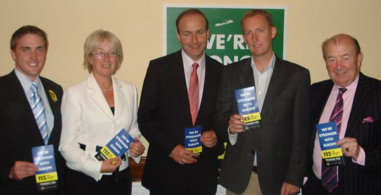 Dún Laoghaire Fianna Fáil Team Launch their "Yes To Lisbon" campaign. Pictured (Left to Right) are; Councillor Cormac Devlin,  Minister Mary Hanafin, Minister for Foreign Affairs Micheal Martin TD, Minister Barry Andrews TD and Senator Larry Butler