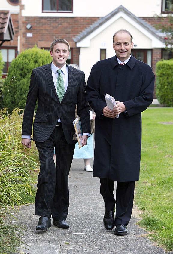 Micheál Martin, Leader of Fianna Fáil canvassing on behalf of Councillor Devlin recently in the constituency