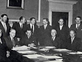 Sean Lemass presiding over the first meeting of his new Cabinet in June 1959